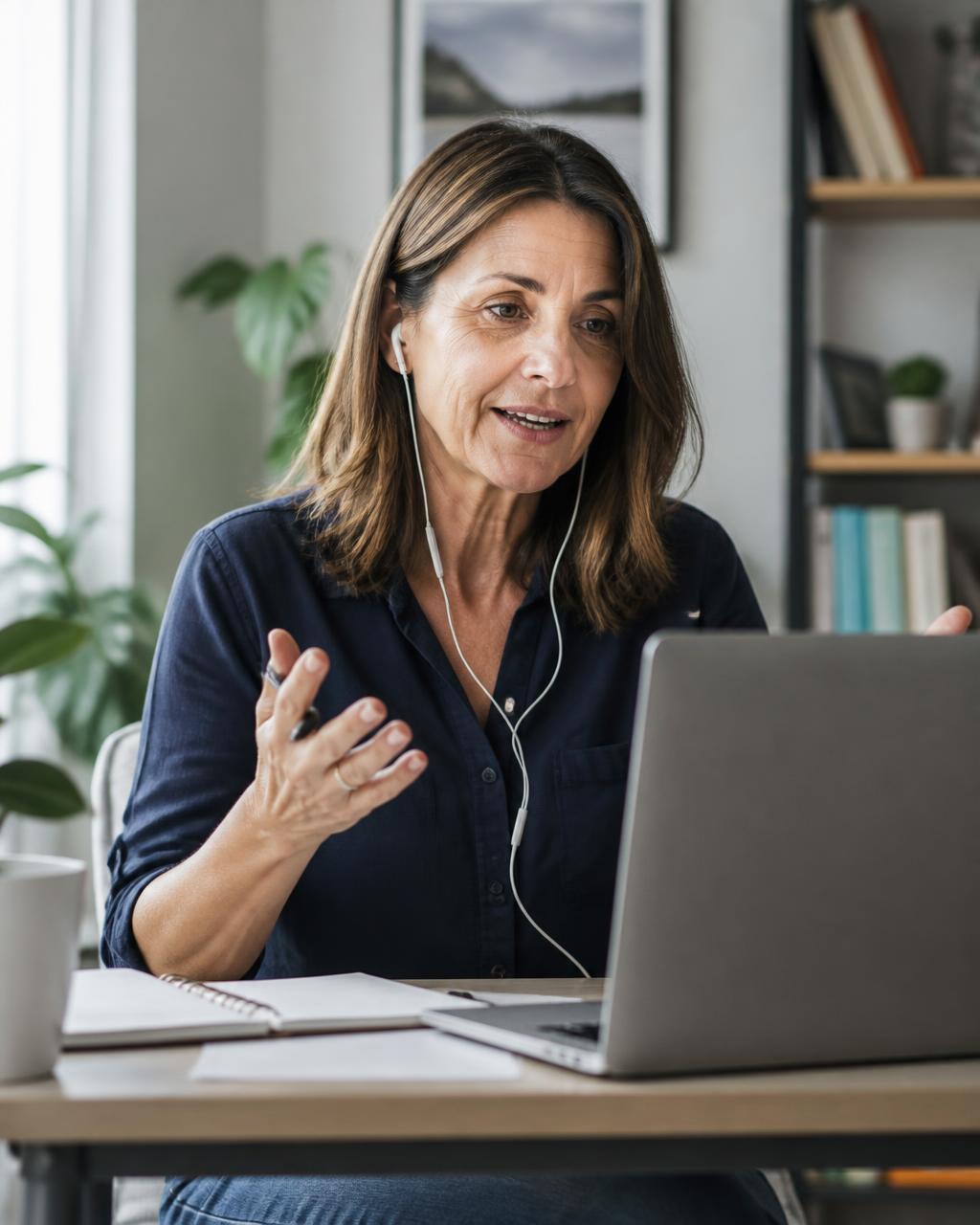 Registered nurse leading a virtual coaching session with patients